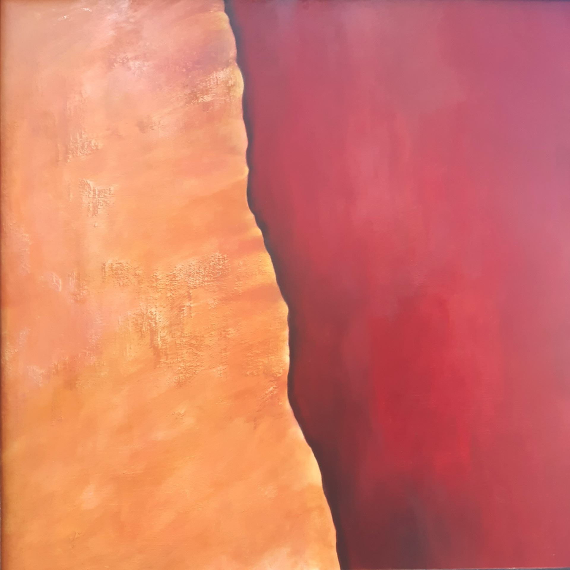 Anyagok egymás közt 80 x 80 cm olaj, '25.farost