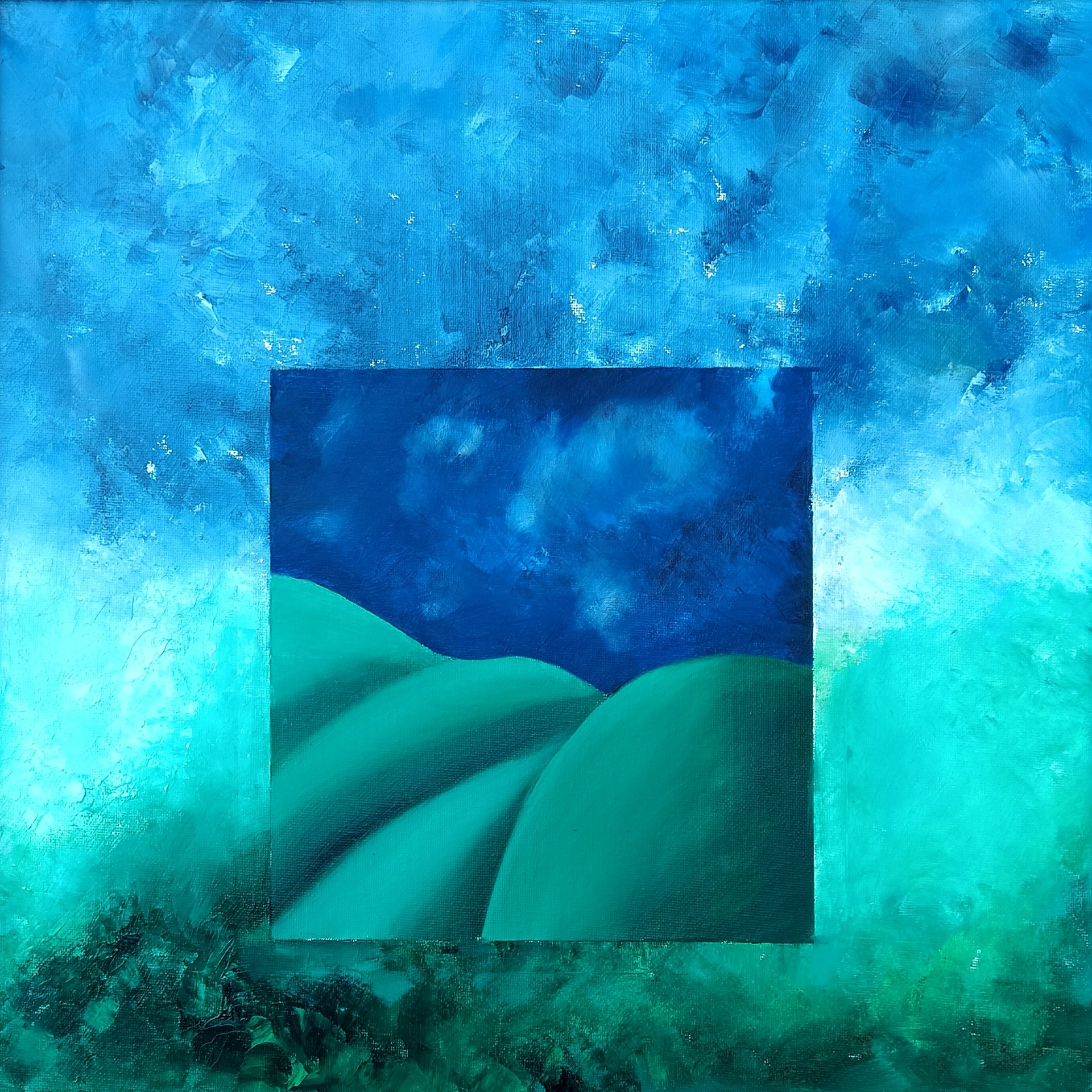 Hozzáadott mérték - olaj, vászon, 40 x 40 cm